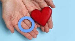 Diabeteslogo en hart, hand in hand